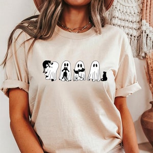 Сute Ghost Cat T-Shirt, Halloween Cat T Shirt, Black Cat Shirt, Ghost Cat Halloween Shirt, Cat Lover Shirt, Funny Ghost Cat, Halloween Gift