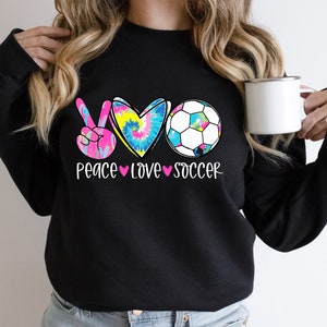 Peace Love Soccer Sweatshirt, Soccer Mom Sweatshirt, Cute Mama Sweatshirt, Game Day SweatHoodie, Soccer Mama, Soccer Mom Sweatshirt