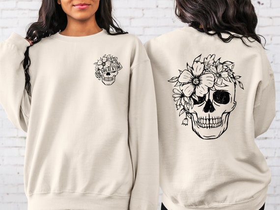 Floral Skull Sweatshirt, Skull Flowers Sweatshirt, Skeleton Sweatshirt,  Dead Inside Sweatshirt, Flower Skull Sweatshirt, Gift for Her - Etsy
