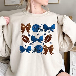 Coquette Bow Dallas Football Sweatshirt, Cowboy American Football Coquette Bow Sweater, Football Lover Gifts, Dallas Coquette Bow Sweatshirt