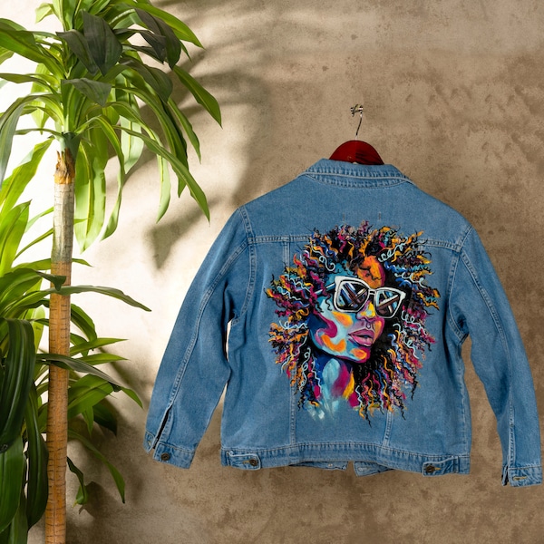 Painted Jean Jacket Etsy