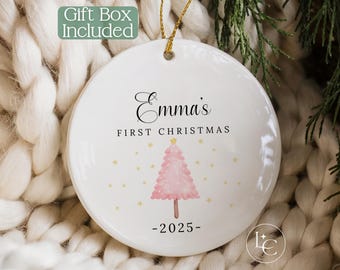 Baby's First Christmas Ornament, Personalized First Christmas Keepsake, Custom Baby Name Newborn Christmas Gift, Baby Shower Gift