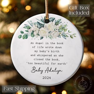 Personalized Baby Memorial Ornament, Angel Baby Loss Gift, Baby in Heaven Stillbirth Keepsake, Miscarriage Sympathy Gift
