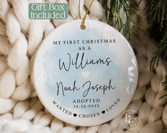 Adoption Ornament, Personalized My First Christmas Adopted Christmas Ornament, Custom Adoption Keepsake Ornament