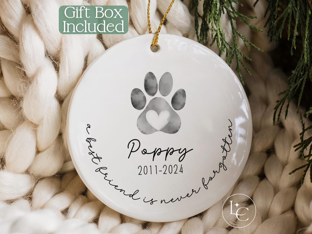 Personalized Pet Memorial Ornament, Loss of Pet Sympathy Keepsake ...