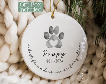 Personalized Pet Memorial Ornament,  Loss of Pet Sympathy Keepsake, Custom Dog Memorial Gift, Rainbow Bridge Cat Memorial Ornament