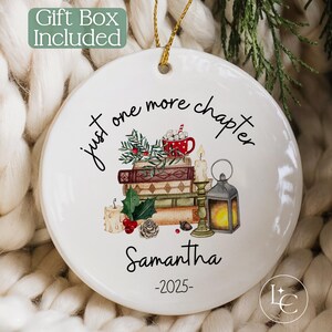 Personalized Book Lover Ornament, Bookish Ornament, Custom Reader Gifts, Librarian Ornament, Book Nerd Gift,  Bookworm Keepsake