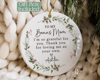 Step Mom Ornament Personalized, Bonus Mom Christmas Ornament, Custom Step Mom Keepsake 2025