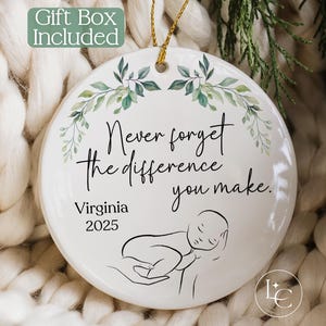 Doula Ornament, Personalized Midwife Christmas Ornament, Custom Thank You Keepsake Gift for Birth Workers 2025