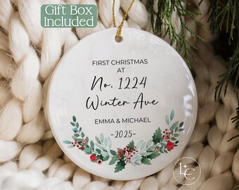 New Home Christmas Ornament - Personalized New House Keepsake - New Address Ornament
