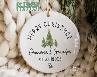 Promoted to Grandparents Ornament, Pregnancy Announcement Christmas Ornament, Reveal to Grandparents, New Baby Announcement Ornament