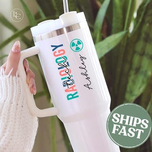 Personalized Radiology Tech Tumbler with Name, 40oz Rad Tech Cup, Graduation Gift for Radiologic Technologist, Custom Radiology X-ray Mug