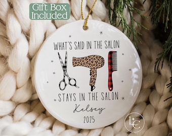 Hairstylist Ornament, Personalized Hair Dresser Christmas Ornament, Salon Ornament Hair Custom Stylist Keepsake 2025