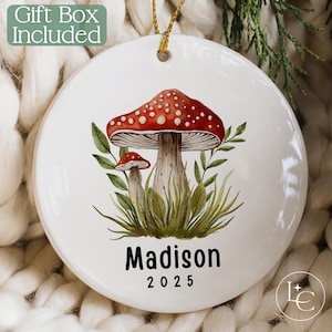 Personalized Mushroom Christmas Ornament, Cottage Core Ornament, Funny Mushroom Lover Gift, Custom Mushroom Ornament, Mycophile