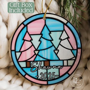 Transgender Ornament, Personalized Trans Flag Colors Christmas Ornament, Trans Ally Gift