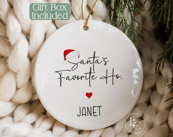 Santa’s Favorite Ho Ornament, Funny Christmas Ornament for Her, Personalized Gag Gift, Naughty Holiday Stocking Stuffer 2025