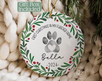 New Pet First Christmas Ornament, Personalized Pet Adoption Ornament, Dog’s First Christmas Ornament, Custom Cat Christmas Ornament