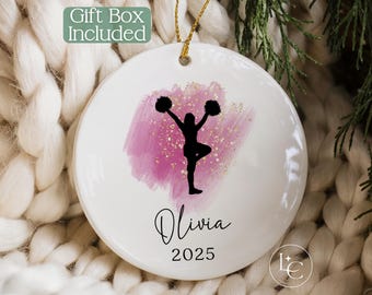 Cheerleader Christmas Ornament, Personalized Cheer Ornament, 2025 Cheerleading Keepsake