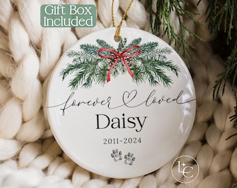 Personalized Pet Memorial Ornament,  Loss of Pet Sympathy Keepsake, Custom Dog Memorial Gift, Rainbow Bridge Cat Memorial Ornament