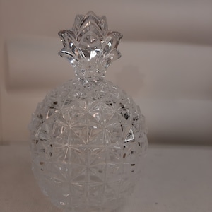 Boîte à bonbon ananas en cristal taillé, Cristal D'arques