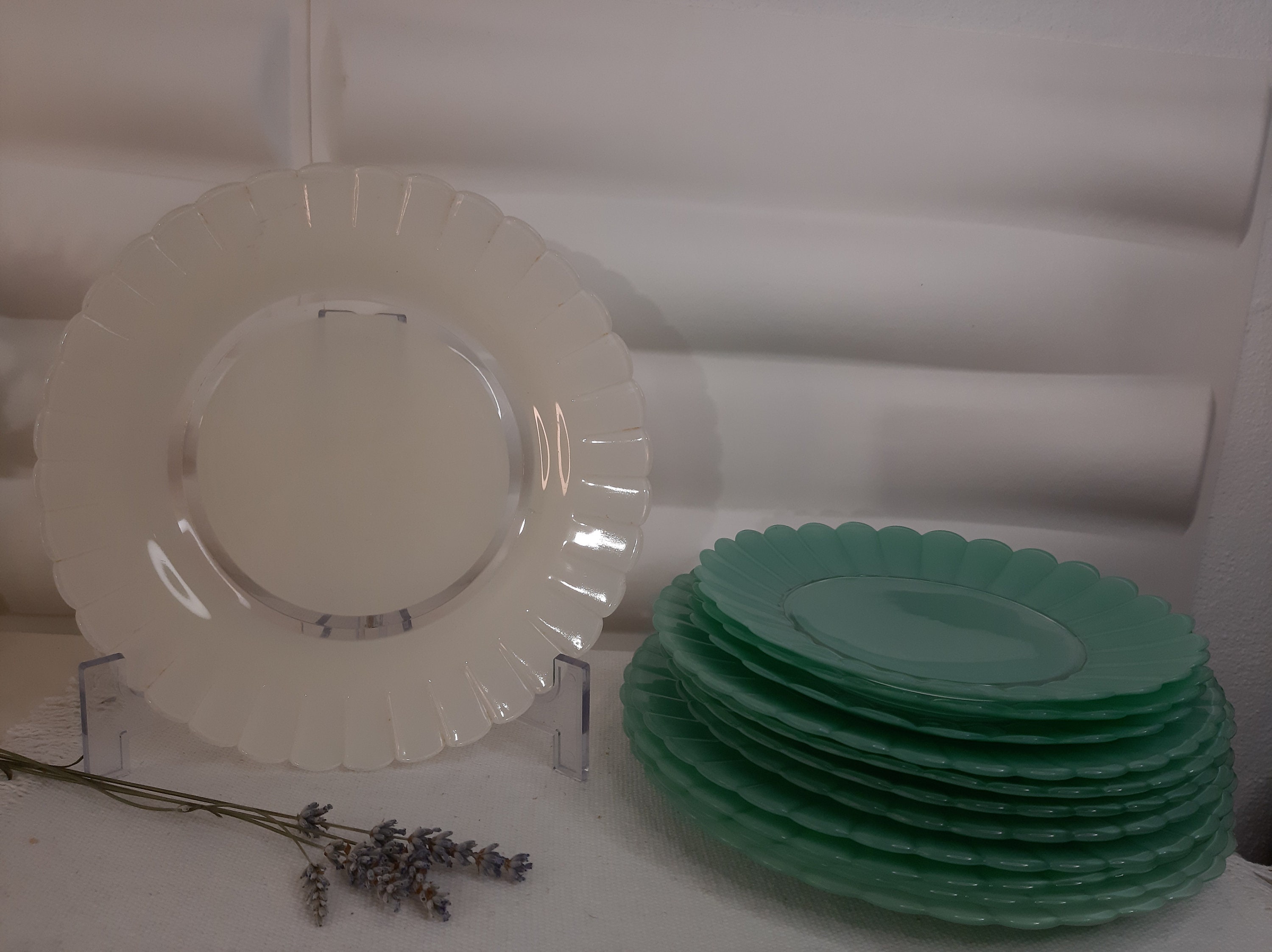Lot De 6 Assiettes à Dessert Duralex Transparentes Jaune Vintage