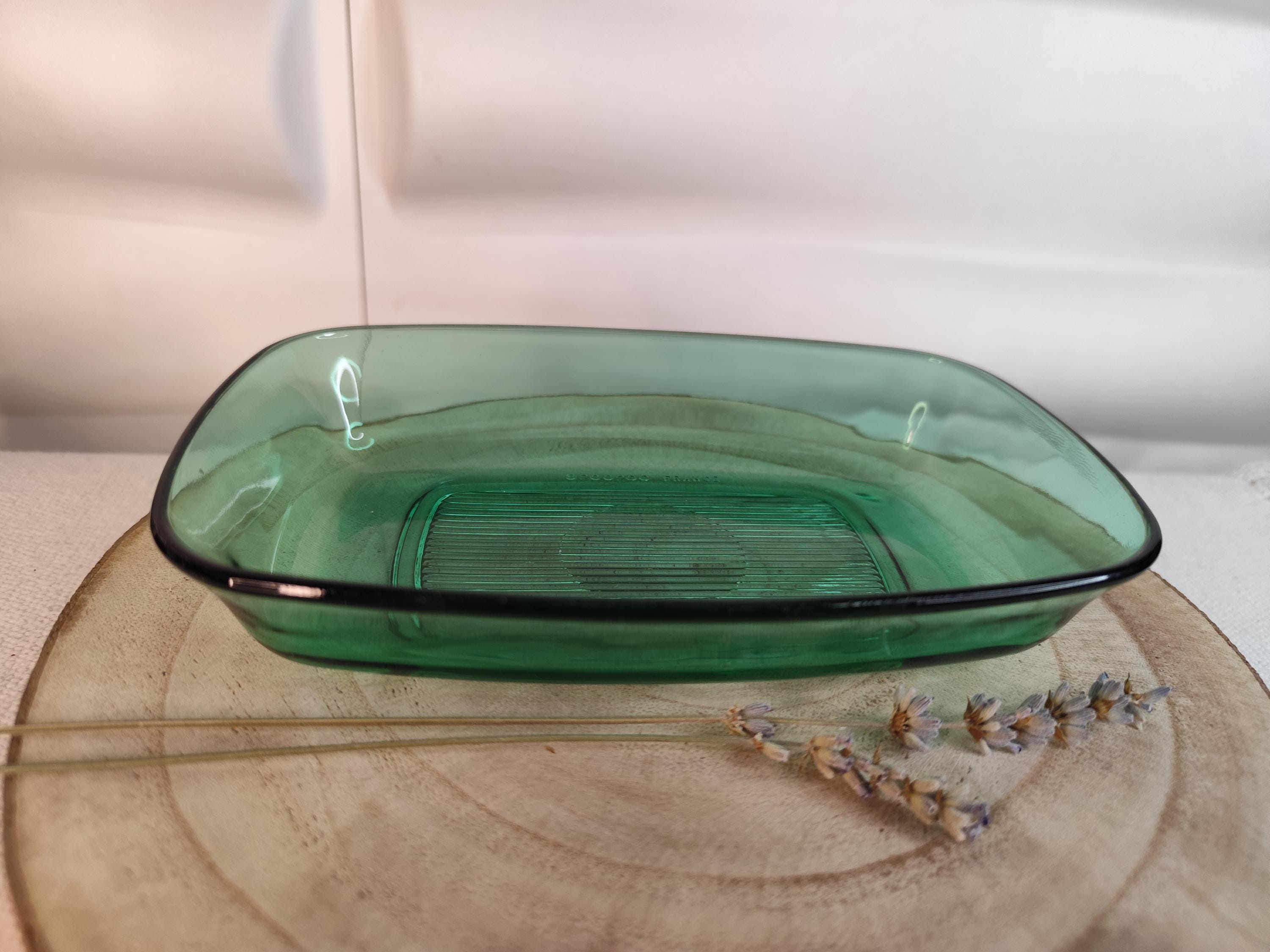 Grand Beurrier En Verre Arcoroc, Motif Vache, 17,3 X 10,8 Cm - TBE