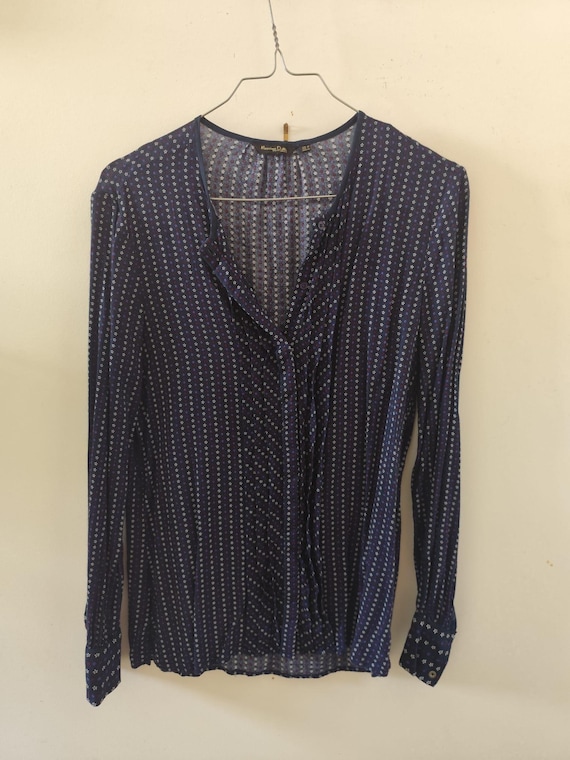 Massimo Dutti, Blusa-Camisa feminina MAssimo Dutti, azul
