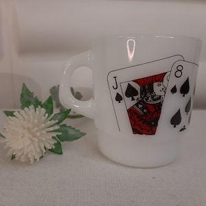 Caneca Termocrisa, Cartas de jogo, Milkglass, , Vintage