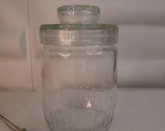 Vintage Nescafé glazen voorraadpot, origineel, jaren 60.