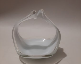 Ring Basket in Murano Glass, White