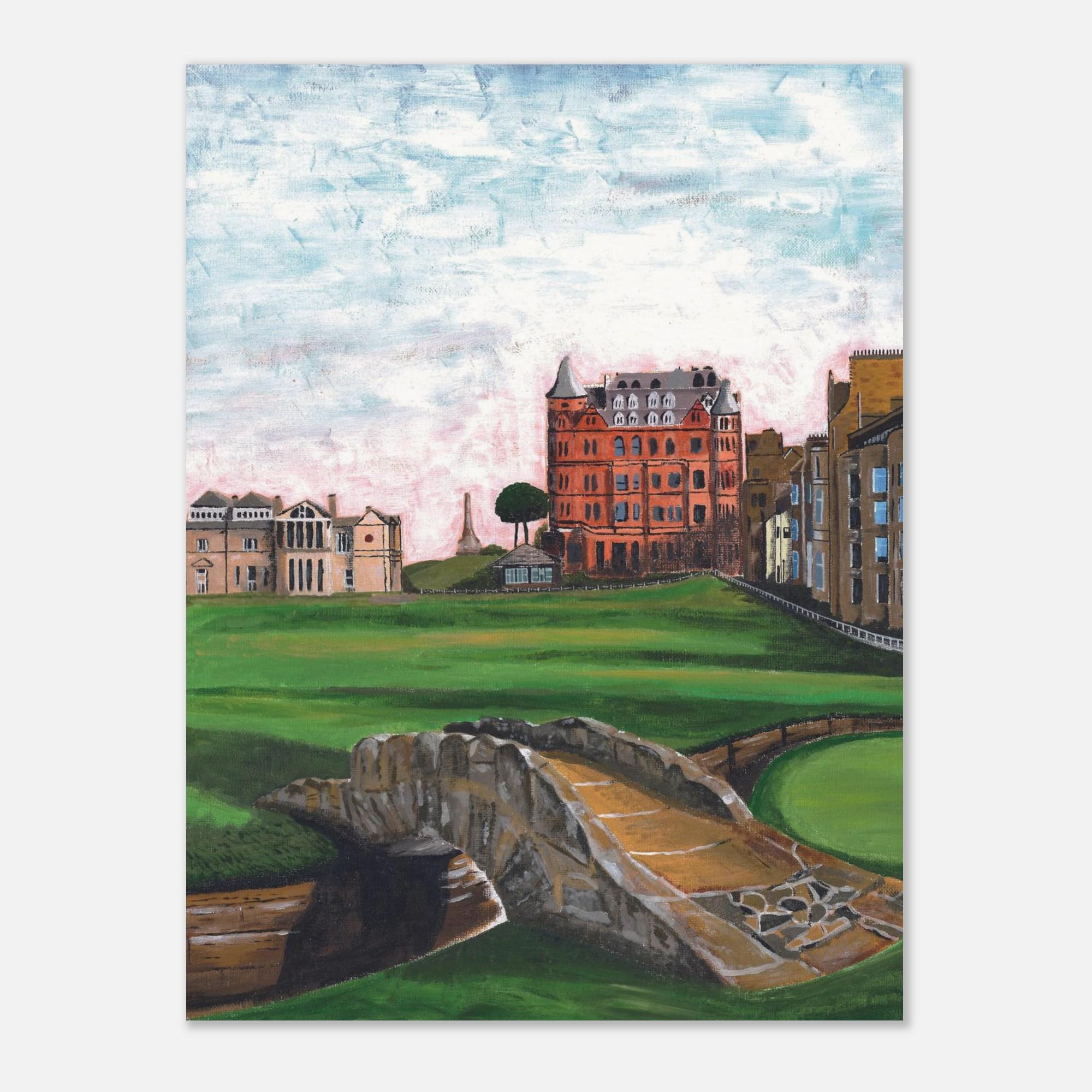 セントアンドリュース18番ホールゴルフプリント：スウィルカンブリッジ