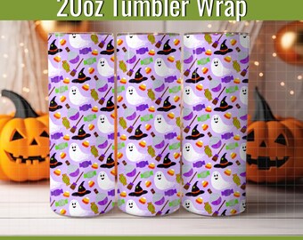 A Spooky Halloween Tumbler Wrap: Hand-Drawn 20oz PNG File (Digital Download)