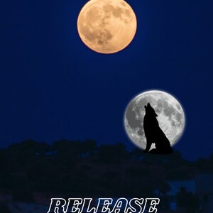 Release your light moon and wolf poster