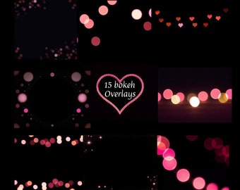 Heart bokeh valentine border overlays love photo frame overlay romance love overlays pink bokeh red overlay