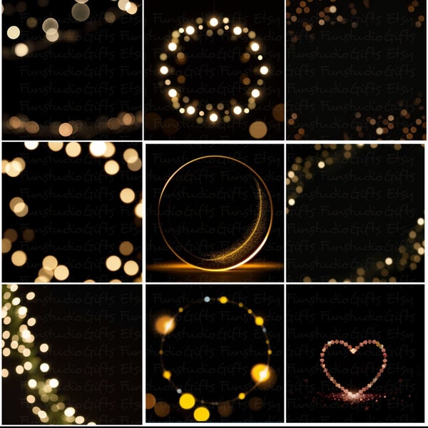 12 Bokeh border overlays  gold overlays bokeh filter wedding overlay bokeh party holiday bokeh frames photography presets