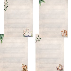 papelaria floresta e selva papel escrita 8,5x 11 diário papel forrado animal caderno papel neutro folha e animal lixo diário