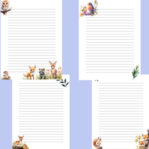 conjunto de papelaria papel para escrever papel para caderno papel forrado por correspondência papel forrado papel animal da floresta