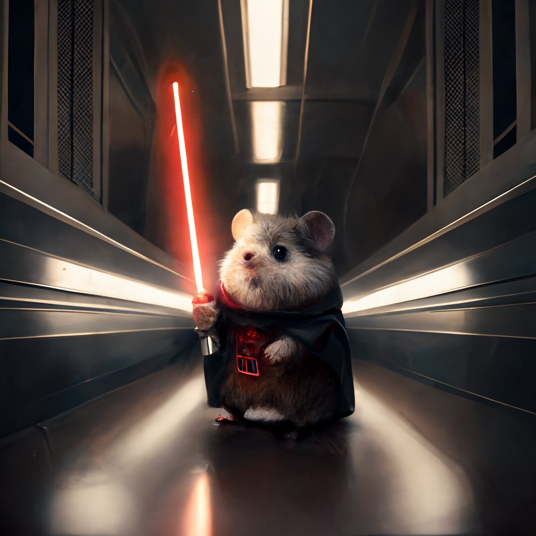 Hamster Darth Vader Fun and Unique Animal Wall Art Printable Etsy
