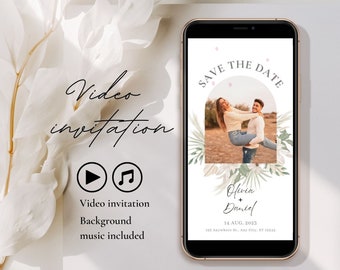 Custom Animated Wedding Invitation: Digital Save The Date (MP4 & PDF)