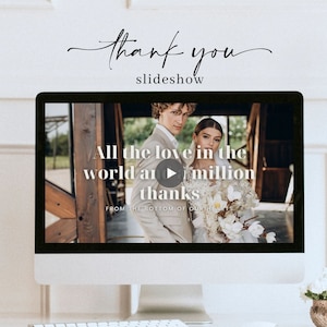 Wedding Video Template Editable Wedding Slideshow Template Video Wedding Thank You Slideshow Using Canva Wedding Highlight Video Digital