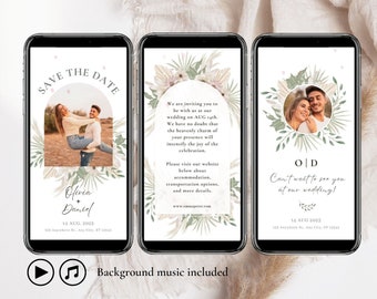 Custom Animated Wedding Invitation: Digital Save The Date (MP4 Video)