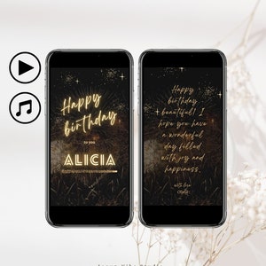 Animated Birthday Card, Paperless Cards, Electronic Editable Birthday Card, Digital Birthday Card Template Using Canva, Instant Download