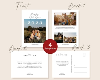 Personalisierte Foto-Weihnachtskartenvorlage (Canva Printable)