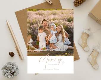 Printable Christmas Photo Card Template: Editable Canva Design (5x7)