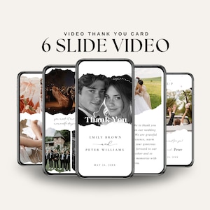 Plantilla de tarjeta de agradecimiento de boda minimalista / Descarga digital editable, tarjeta Canva personalizable para bodas, despedidas de soltera y eventos especiales