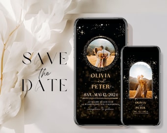 Gold Wedding Invitation Template: Editable Video Invite (Digital Download)
