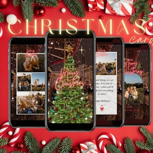 Bearbeitbare animierte Weihnachtskartenvorlage | Anpassbare Feiertags eCard für Canva mit Musik, Fotos und Nachrichten | Perfekte digitale Begrüßung