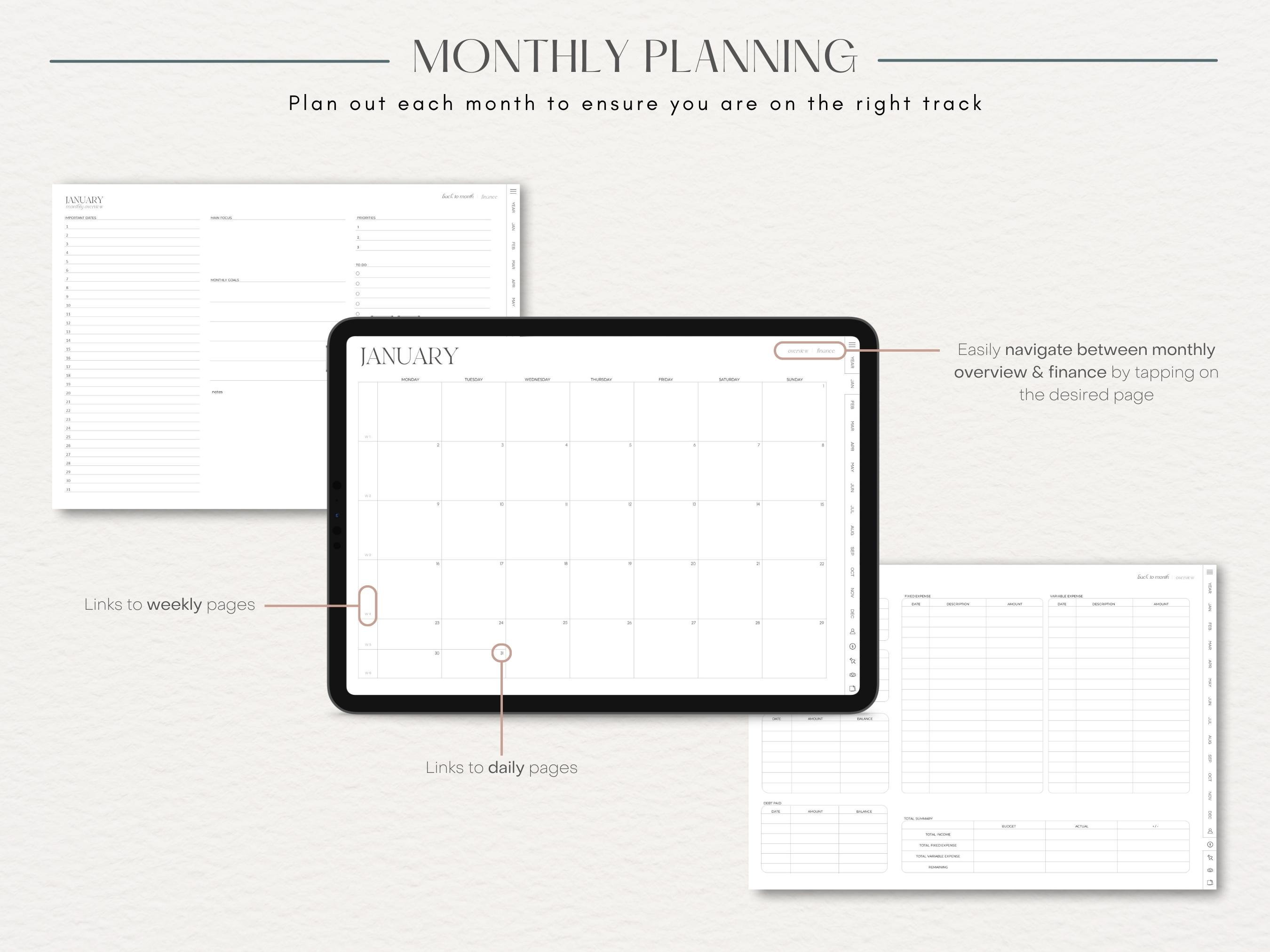 2023 Digital Planner Minimal Digital Planner for Goodnotes Etsy