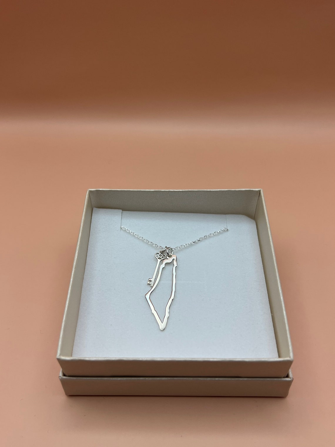 Unique Pendant Necklace, Palestine Map Necklace, Gold Statement Jewelry