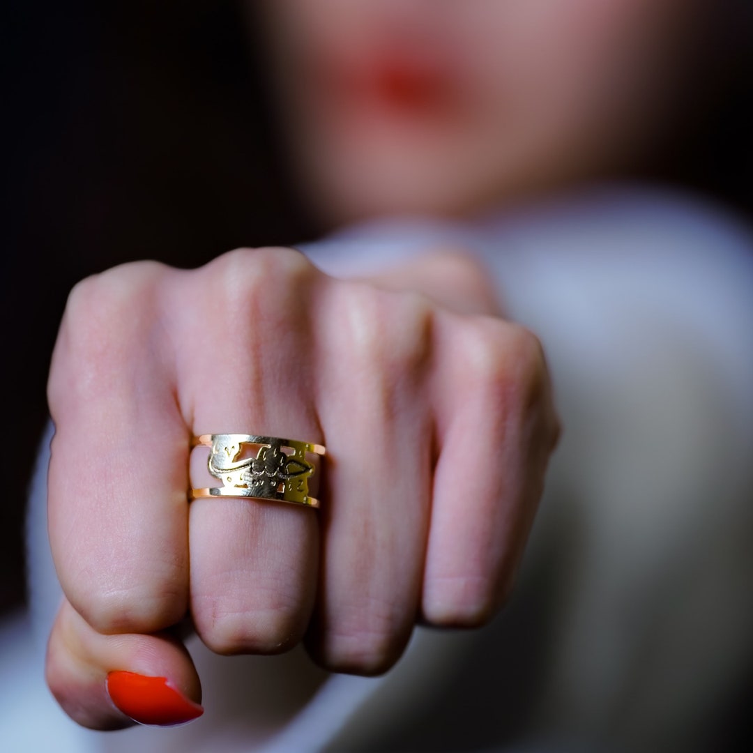 Gold Arabic Name Ring, Arabic Name Jewelry, Custom Gold Ring, Arabic